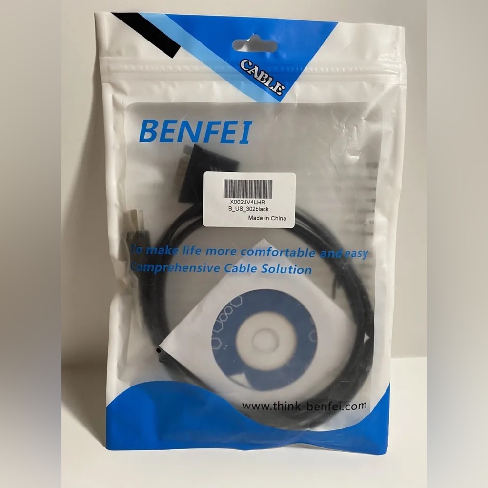 BENFEI  USB To UGA Adapter B_US_302 CABLE Black & Disk NEW